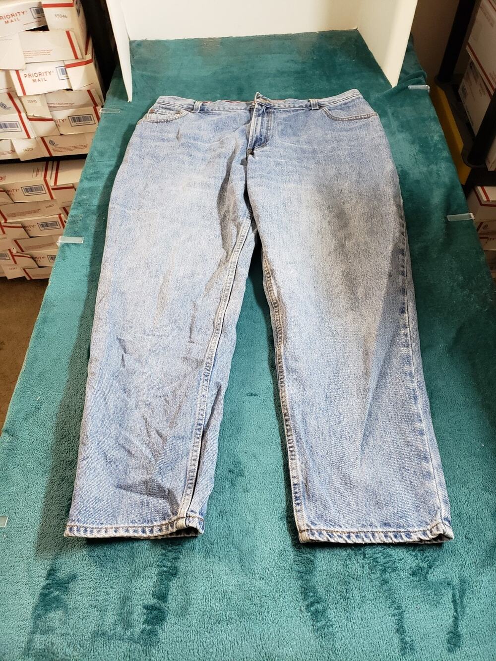 Levis 550 Jeans Size 18 Womens Blue Stretch Pants Plus Mid Rise Relaxed Tapered